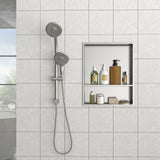 Modern Stainless Steel Shower Niche Double Shelf For Bathroom