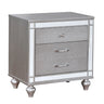 Contemporary Nightstand With Crocodile Textured Trim