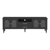 TV Stand For TVs Up To 75", Entertainment Center Media Console For Living Room - Black