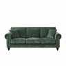3 Seater Sofa With Tufted Upholstery, Rolled Arms, Nailhead Trim