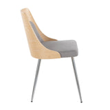 Anabelle - Dining / Accent Chair (Set of 2) - Chrome Metal, Natural Wood