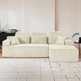 Sectional Sleeper Sofa & Storage Pockets, Modular Couch With Throw Pillows For Living Room