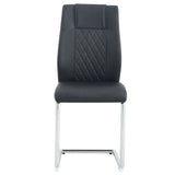Modern Dining Chairs With Padded Seat, Metal Legs