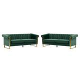 2 Piece Sofa Set With Tufted Back And Deep Seating