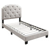 Button Tufted Bed With Nailhead Trim