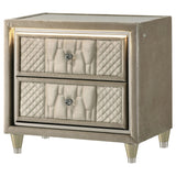 Mika - 2 Drawer LED Nightstand With USB