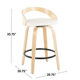 Grotto - 26" Fixed-Height Counter Stool (Set of 2) - White & Light Brown