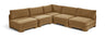 Hammond - Velvet Performance Fabric Upholstered 5 Piece Armless Sectional