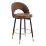 Upholstered Rotatable Bar Chair With Metal Legs For Dining Room