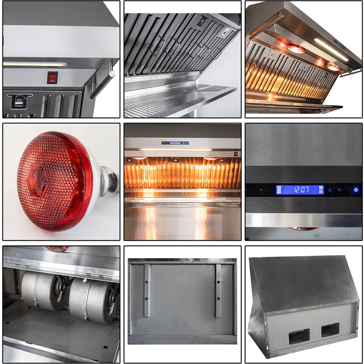 Forno Alta Qualita Savona FRHWM502936 Wall Mount Range Hood with 4-Speed, Touch Control, LED Strip Lights, Dishwasher-Safe Hybrid Filter, 2 Utensil Hangers and Backsplash: 36 Inch - 1200 CFM