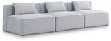 Cube - Linen Modular 3 Seat Armless Sofa