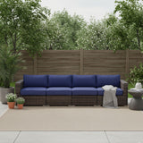 Luxurious Wicker Patio Sectional With Weather Resistant Sunbrella Cushions