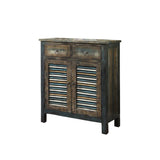 Glancio - Console Cabinet - Antique Oak & Teal
