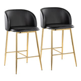 Fran - Fixed-Height Counter Stool (Set of 2) - Gold Metal Base