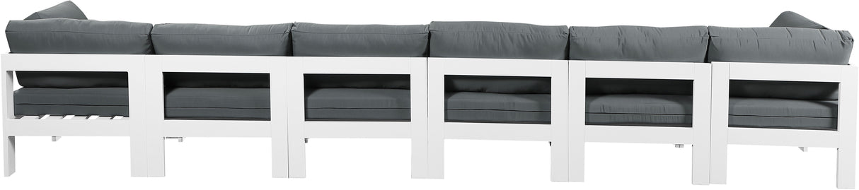 Nizuc - Outdoor Patio 6 Seat Modular Sofa With White Frame