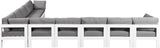 Nizuc - Outdoor Patio 10 Piece Modular Sectional With White Frame