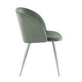 Fran - Chair - Chrome And Sage Green Velvet (Set of 2)