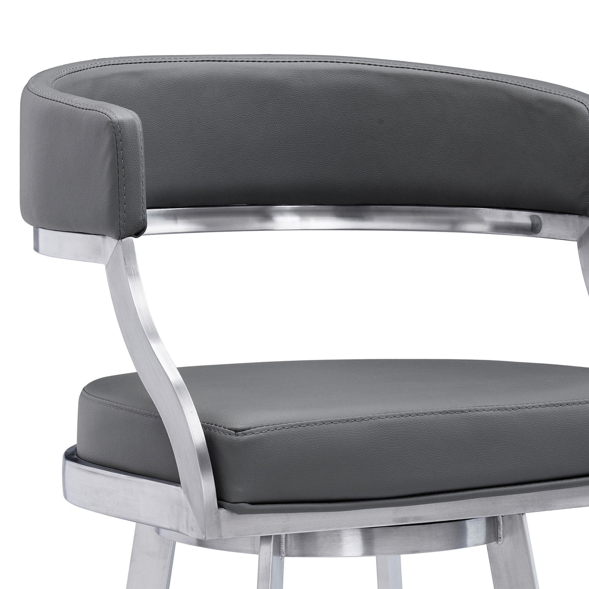Saturn - Bar Height Bar Stool - Brushed Stainless Steel