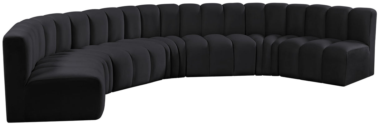 Arc - Velvet 7 Piece U-Shaped Modular Sofa