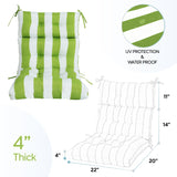 2 Piece High Back Patio Chair Cushion Set, Tufted Adirondack And Rocking Chair Cushions