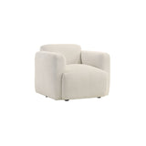 Sierra - Boucle Fabric Accent Chair With Rounded Arms - Ivory