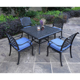 Square 4 Person 43.19" Long Aluminum Dining Set With Cushions