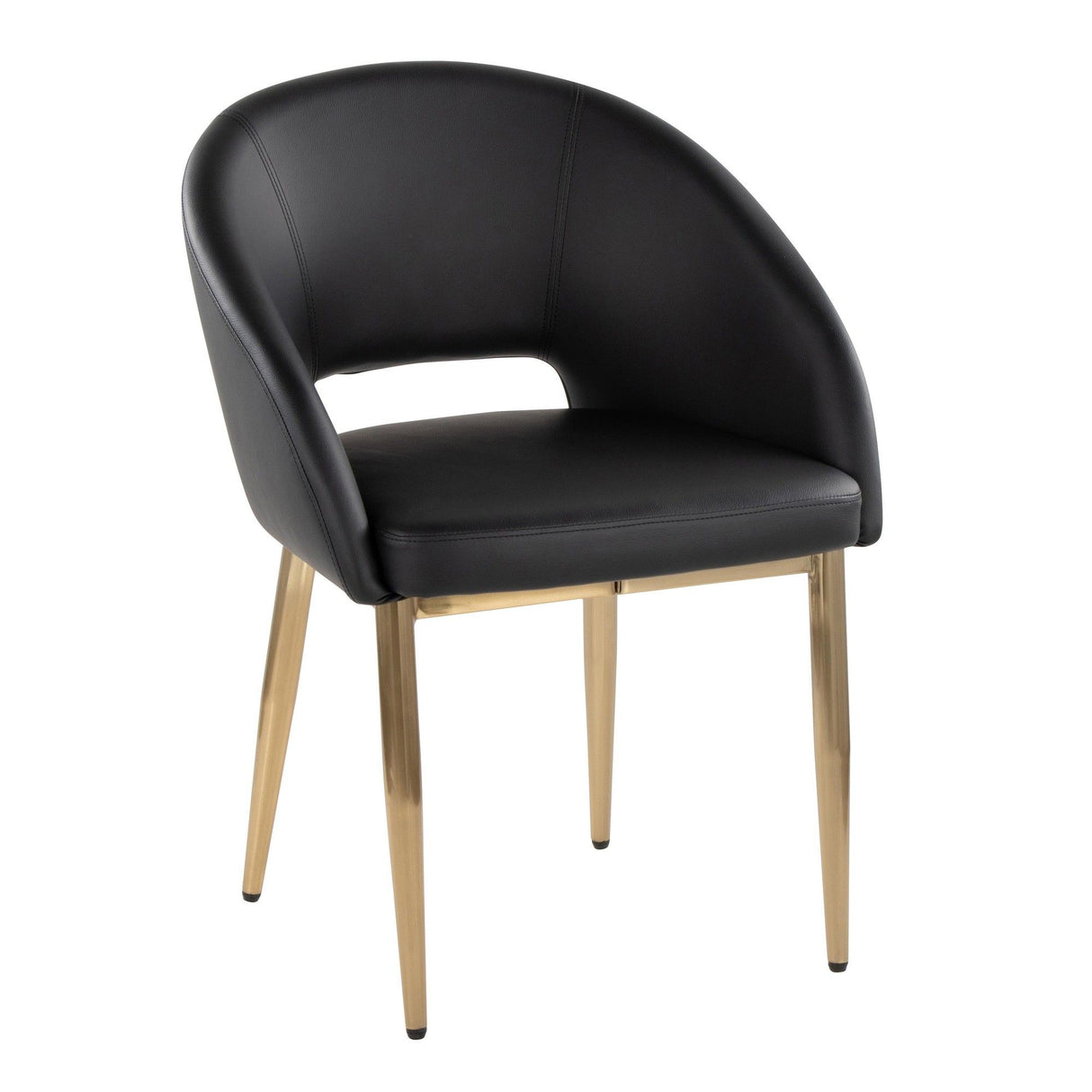 Renee - Upholstered Contemporary Chair (Set of 2) - Gold Metal Legs