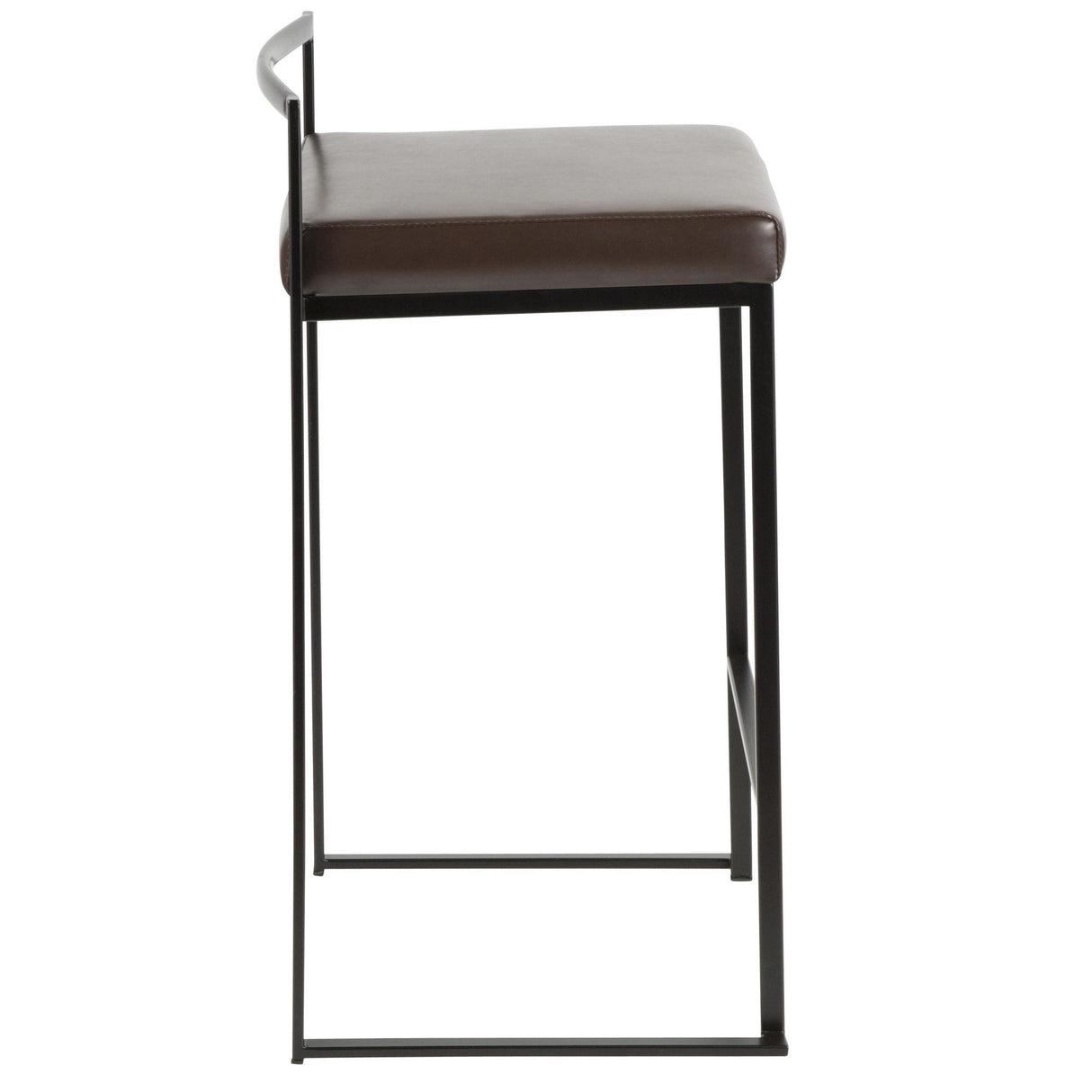 Fuji - Stackable Counter Stool With Cushion - Black Metal