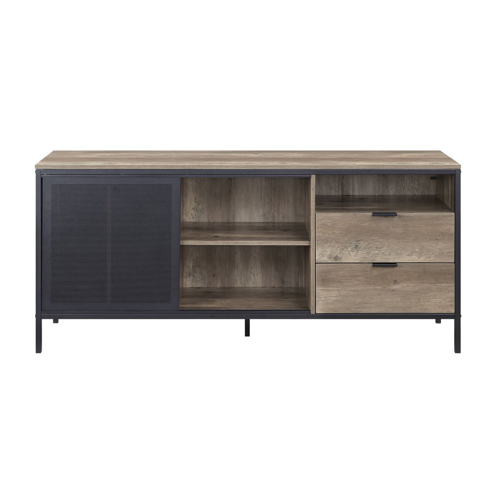 Nantan - 28" TV Stand - Rustic Oak & Black
