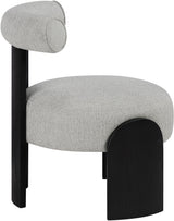 Calder - Linen Textured Fabric Upholstered Accent Chair - Painted Black Base
