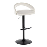 Grotto - Upholstered Adjustable Barstool - Black Metal Base