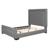 Upholstered Bed With Slats Support, No Box Spring Needed