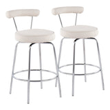 Rhonda - Contemporary Counter Stool (Set of 2) - Chrome Frame