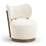 Elara - Velvet Upholstered Swivel Accent Chair - Stained Brown