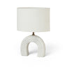 Lithos - Genuine Marble Base And Linen Textured Fabric Shade Table Lamp