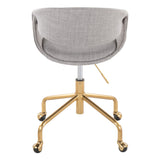 Curvo - Upholstered Task Chair - Gold Metal Base