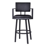 Balboa - 26" Counter Height Swivel Bar Stool With Arms - Vintage Black