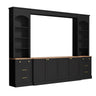 Arched Entertainment Center Wall Unit With Bookshelf, Retro Large TV Stand