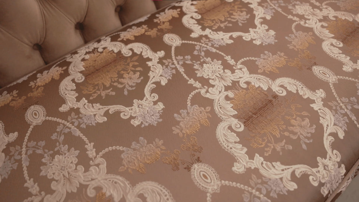 HD-9049 - Loveseat - Brown / Black / Gold