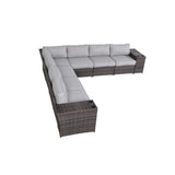 Modern Rattan Wicker Seating Group With Cushions