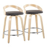 Grotto - Fixed-Height Swivel Counter Stool With Natural Wood (Set of 2)
