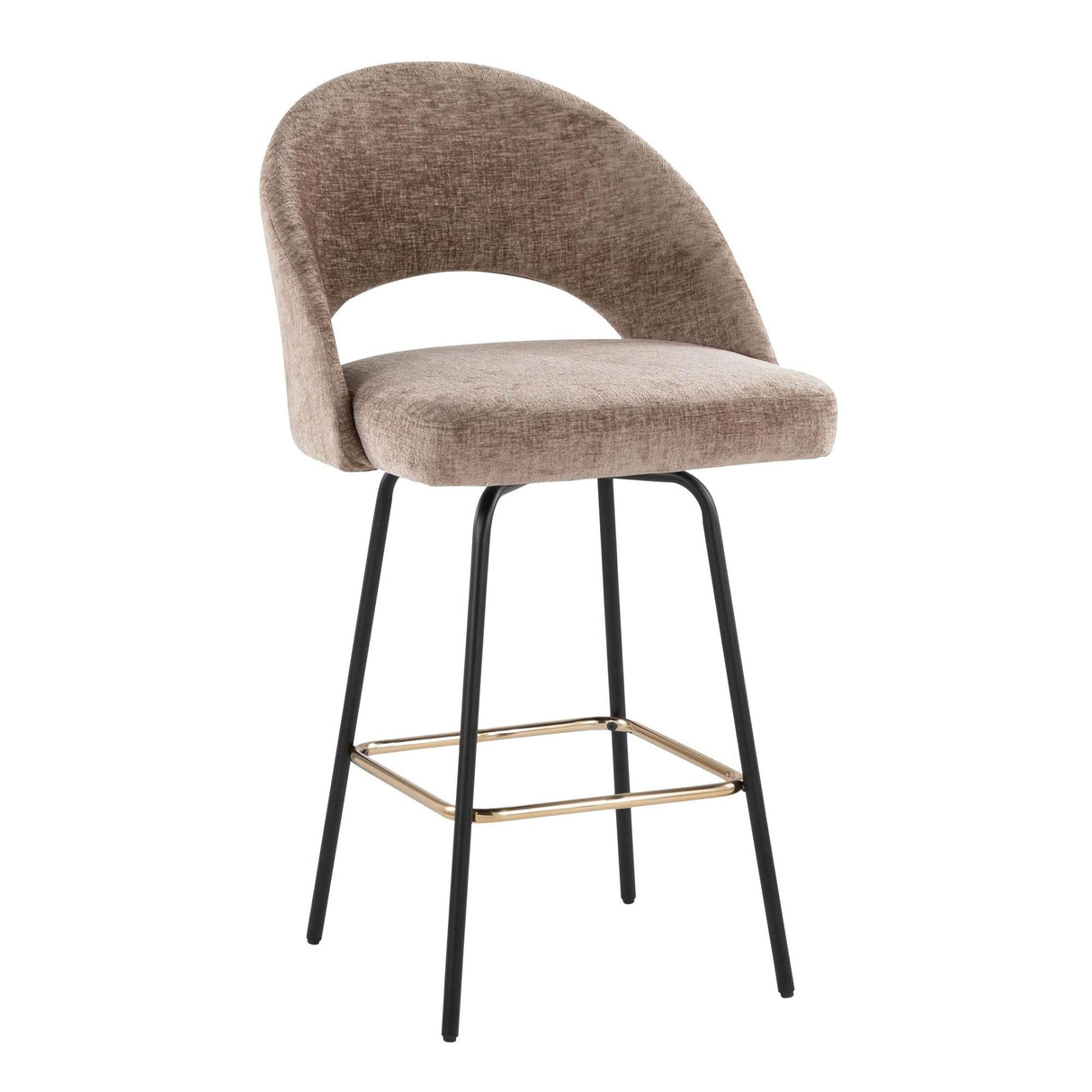 Renee - Upholstered Fixed-Height Counter Stool (Set of 2) - Black Metal