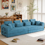 Modern L-Shape Modular Sectional Sofa, Compressed Design