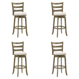 Melindra - Modern Farmhouse Swivel Wood Bar Height Kitchen Bar Stool