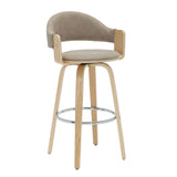 Daxton - Swivel Bar Height Round Back Wood Bar Stool With Faux Leather Seat