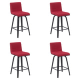 Vienna - Modern Counter Height Swivel Bar Stool - Black Brushed Wood Frame