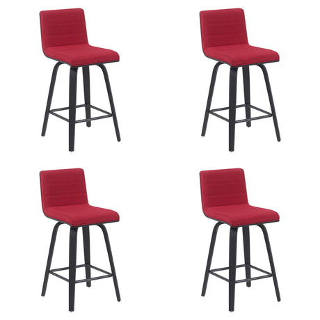 Vienna - Modern Counter Height Swivel Bar Stool - Black Brushed Wood Frame