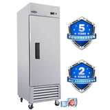 Commercial Freezer 23 Cu.Ft With 1 Solid Door Reach-In Freezers Stainless Steel Etl Approved Upright Freeze Storage - Silver