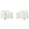 Modern Chenille Oversized Accent Chair, Comfy Single Sofa With Large Seat (Set of 2)