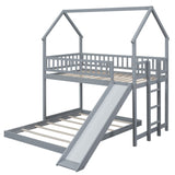 House Bunk Bed With Slide And Built In Ladder